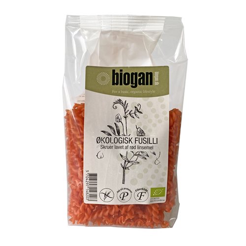 FUSILLI lavet af rødelinser 250g ØKO